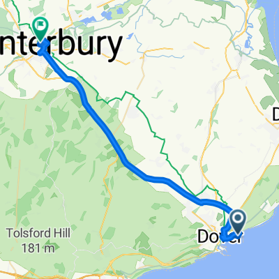 Dover-Canterbury: Bus-Route mit Stopps