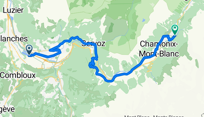 Monday 9th September – cycle from Lake Passy to Chamonix