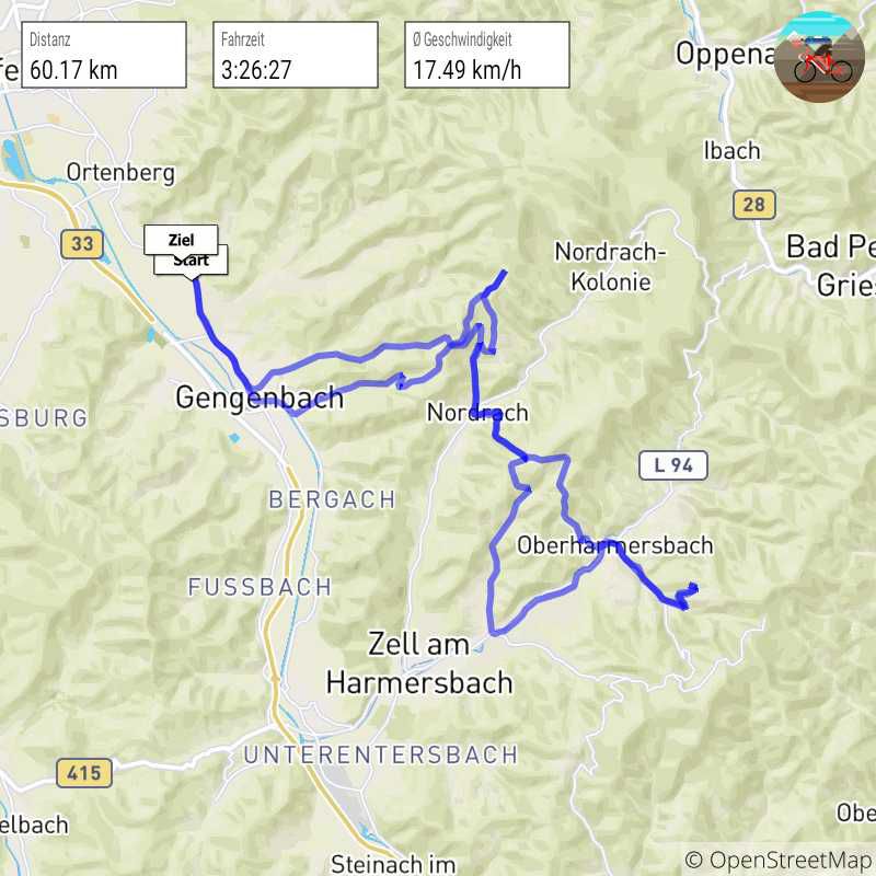 Tour vom Langenberg nach Hohberg.