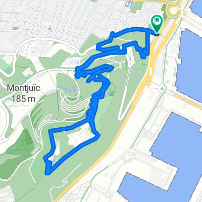 montjuic pistas y escaleras (no se pisa la carretera)