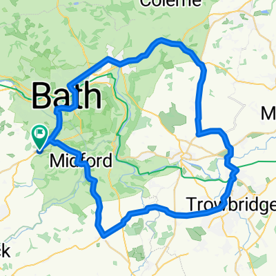 East of Bath loop through Staverton 48km/440m