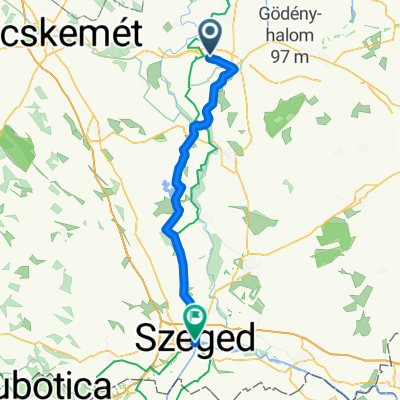 Cserkeszőlő-Szeged 86 km