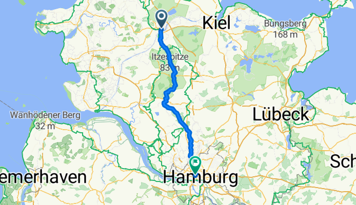 Rendsburg-Hamburg über Aukrug