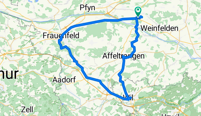 Märstetten - Frauenfeld - Matzingen - Wil - Affeltrangen - Amlikon - Märstetten