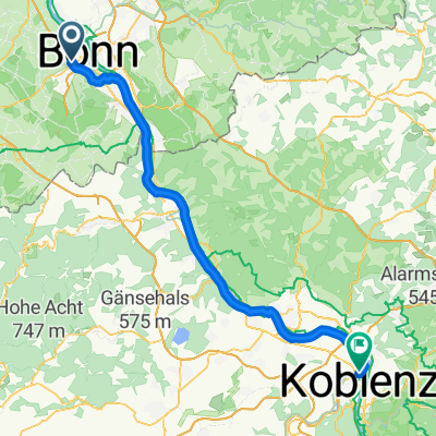 Bonn Koblenz am Rhein lang