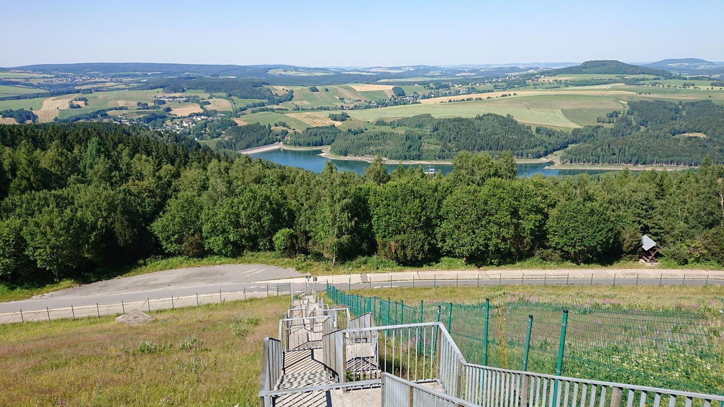 Oberbecken Markersbach über den Schwarzenteich