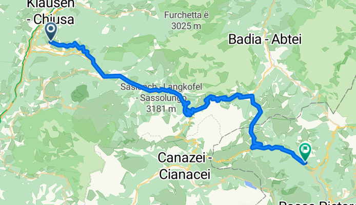 Laion - Grödner Joch - Campolongopass - Livinallongo del Col di Lana