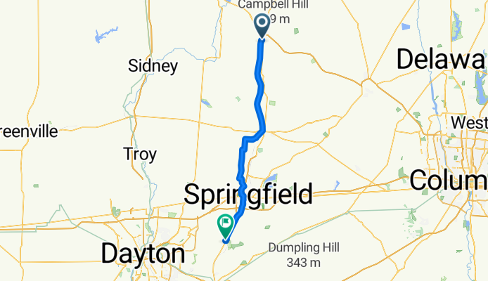 Bellefontaine to Yellow Springs