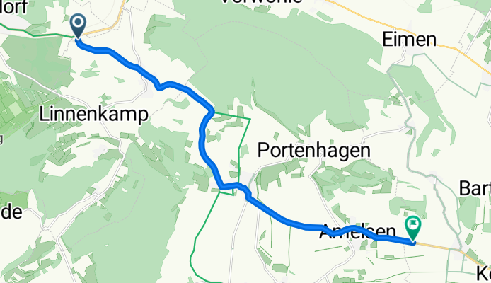 Snail-like route in Einbeck