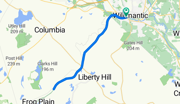 Snail-like route in Willimantic