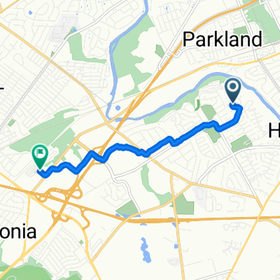 Moderate route in Feasterville Trevose