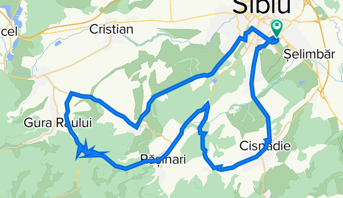 Traseu Sibiu - Poplaca - Gura Raului - Rasinari - Cisnadioara - Cisnadie - Sibiu