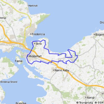 Training route around Strib (West Funen)