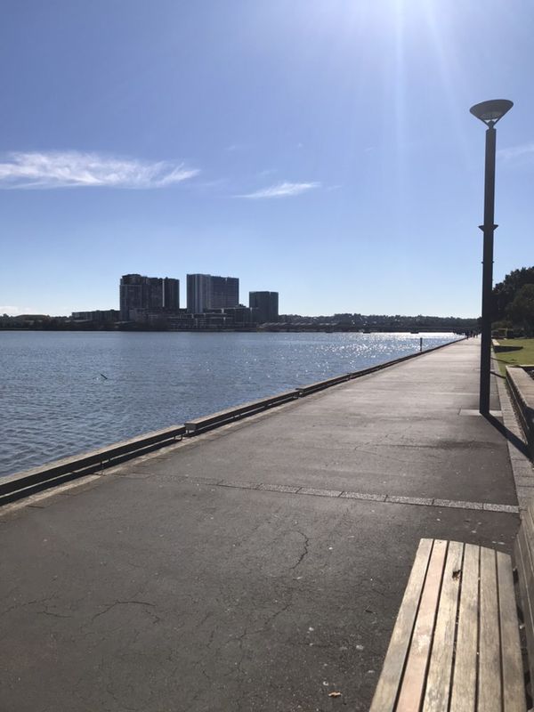 Snail-like route in Sydney Olympic Park