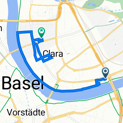 B2 Basel from museum area to town area (Switzerland)