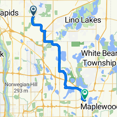 B2B00445 55449&gt;55128 via Radisson Rd, Lexington Ave, Victoria St, Edgerton St, Gateway Trl, 40th St N