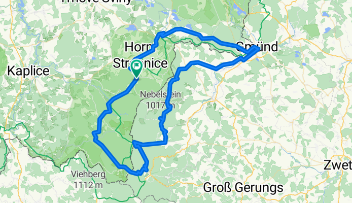 Hojná Voda - České Velenice - Gmund - Maisen -  Pramen Lužnice -  Pohoří na Šumavě - Pohorská Ves - Hojná Voda
