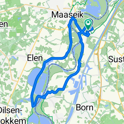 Kleine Route an der Maas entlang