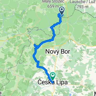 Cyklotrasa z Jedlové do České Lípy