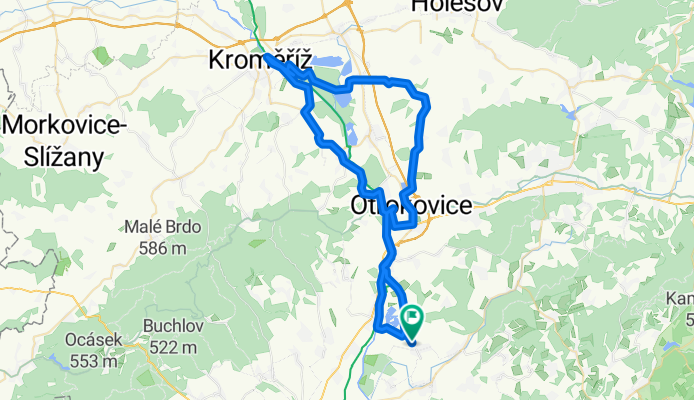 Topolná-Otrokovice-Kvasice-Trávník-Kroměříž-Tlumačovská jezera-Machová-Otrokovice-Spytihněv-Topolná