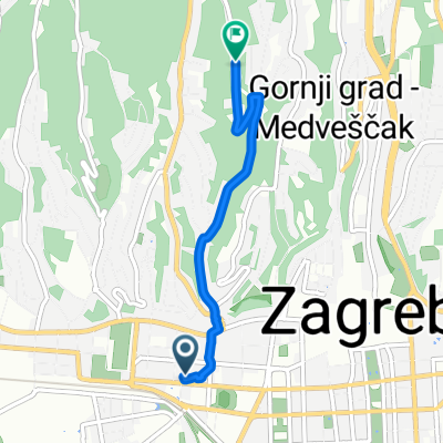 Snail-like route in City of Zagreb
