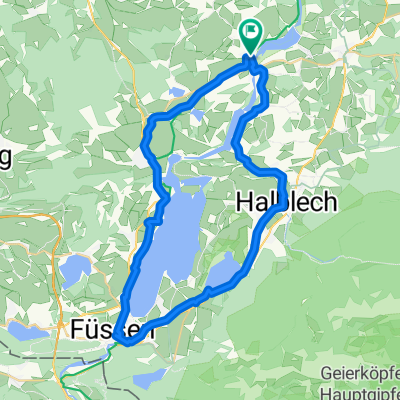 Lechbruck - Forggensee über Halblech, Prem zurück