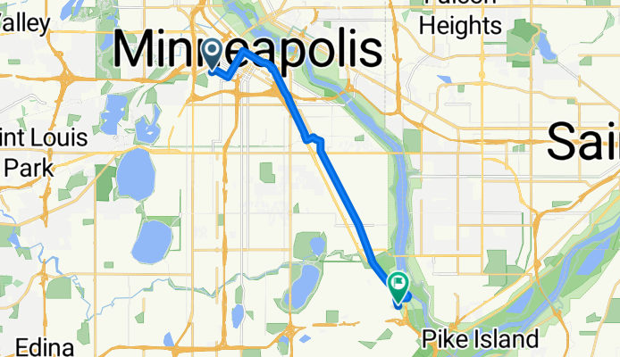 B2B00442 55403 &gt; 55417 via DT Mpls, LRT Trail, Minnehaha