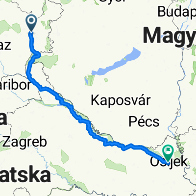 Route Wolfau - Osijek August 2019