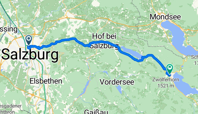Salzburg - St. Gilgen (über Fuschl)