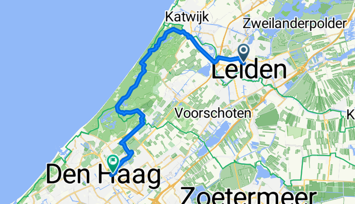 Duinen -&gt; Huis ten Bosch -&gt; Den Haag