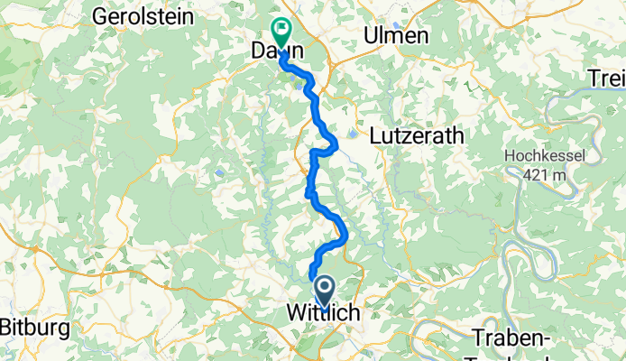 Maare Mosel Radweg - vanaf Hahnenweg in Wittlich naar station Daun