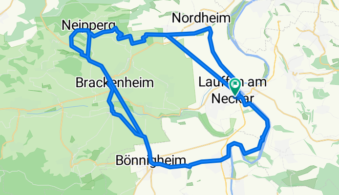Lauffen - Nordheim - Nordhausen - Hörnle - Neipperg - Brackenheim - Botenheim - Bönnigheim - Kirchheim - Lauffen