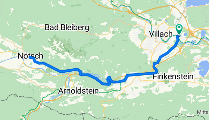 Gailradweg Villach bis Nötsch hin und zurück