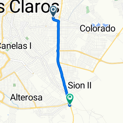 Rota moderada em Montes Claros