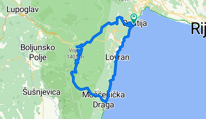 Opatija - Vojak - Moščeniška Draga - Opatija