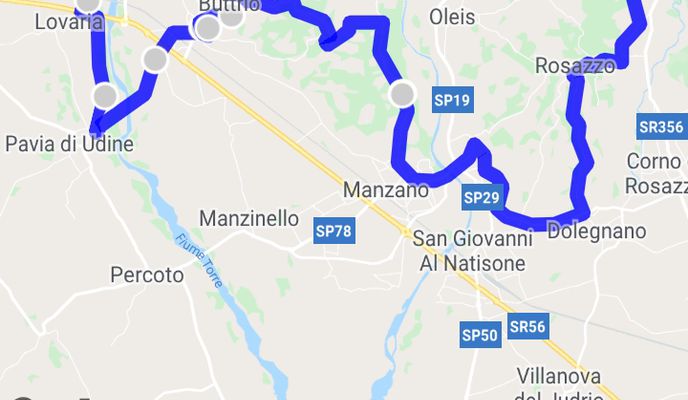 Foto 1 der Bikemap-Route "pradamano, abbazia di rosazzo, rocca bernarda e ritorno."