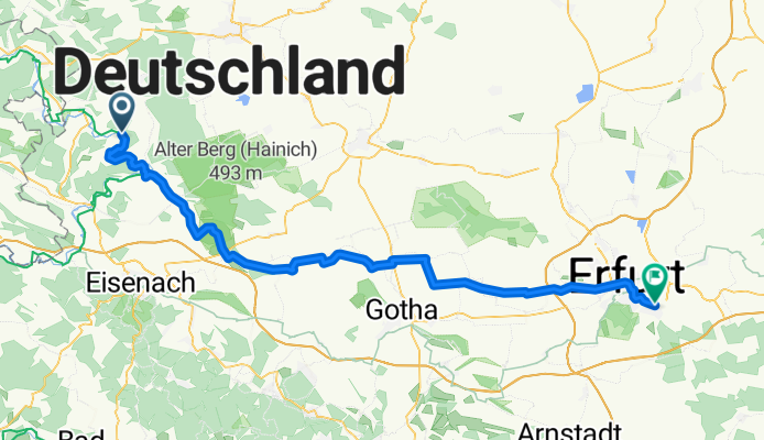 Werra nach Erfurt über den Kindel