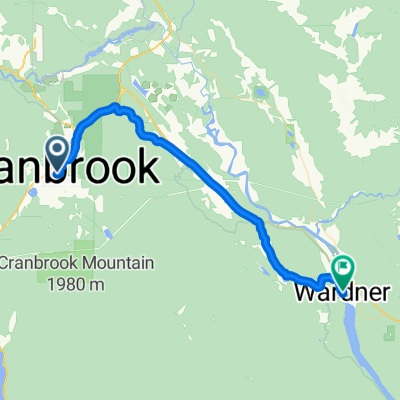 Trans Canada Trail/Route Cranbrook Pavilion to Wardner Provincial Park