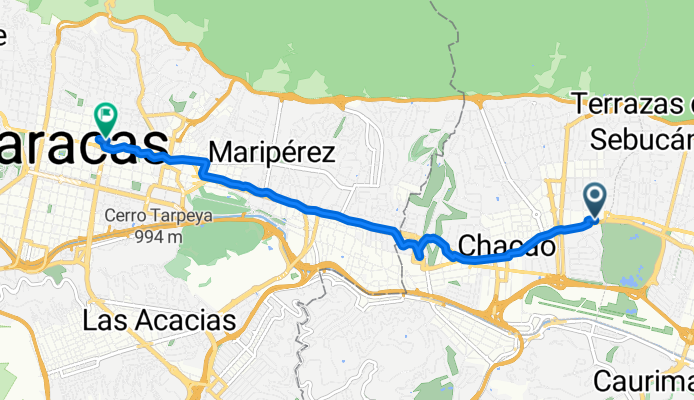 Ruta tranquila en Caracas