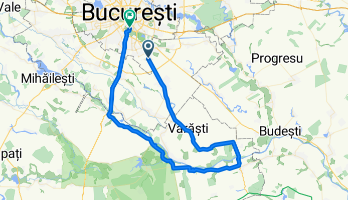 Bucuresti - Valea Dragului - Hotarele - Mironesti - Gradistea - Adunatii-Copaceni - Bucuresti