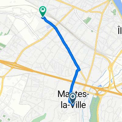 2 Rue de l'Église, Mantes-la-Ville to Rue Jean Jaouen, Mantes-la-Ville