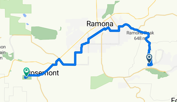 16134 Hampson Pl, Ramona to 17953 Dos Picos Park Rd, Ramona