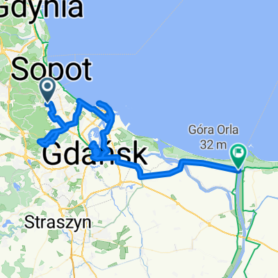 Gdańsk Oliwa - Brzeźno - Westerplatte -Śródmieście-Sobieszew -Świbno prom