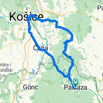 Pálháza-Kassa óváros- Szalánci vár-Pálháza kör