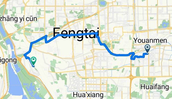 草桥东路, 北京市 to , 北京市