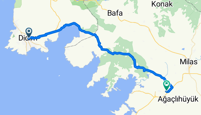 Route from Cumhuriyet Caddesi 126, Didim