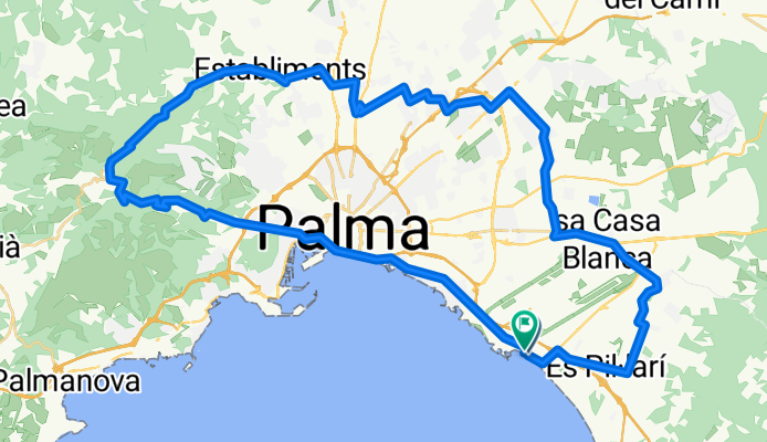 Avinguda de Bartomeu Riutort 136, Palma to Avinguda de Bartomeu Riutort 55A, Can Pastilla