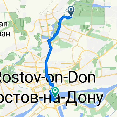 От улица Думенко 13В, Ростов-на-Дону до Левобережная улица 1, Ростов-на-Дону