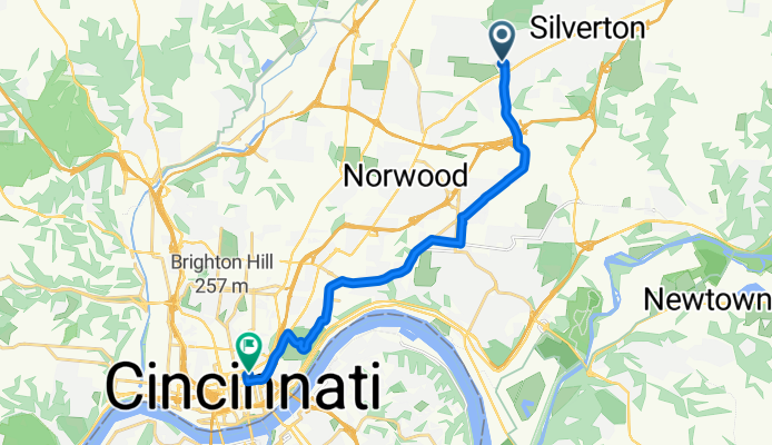 3151 Troy Ave, Cincinnati to 232–262 Court St E, Cincinnati
