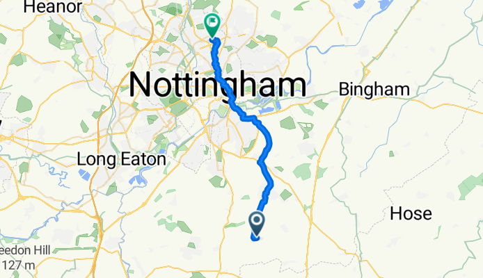 Wess's Barn, Widmerpool Road, Nottingham to North Road, Nottingham